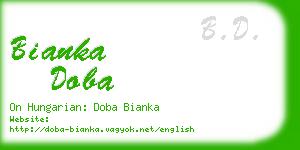 bianka doba business card